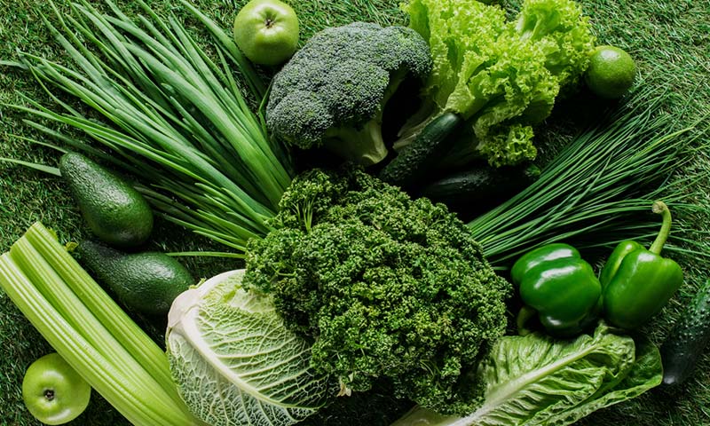 Assorted green vegetables